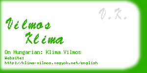 vilmos klima business card